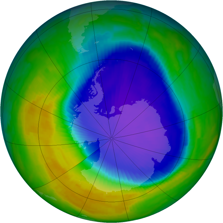 Antarctic ozone map for 16 October 1997